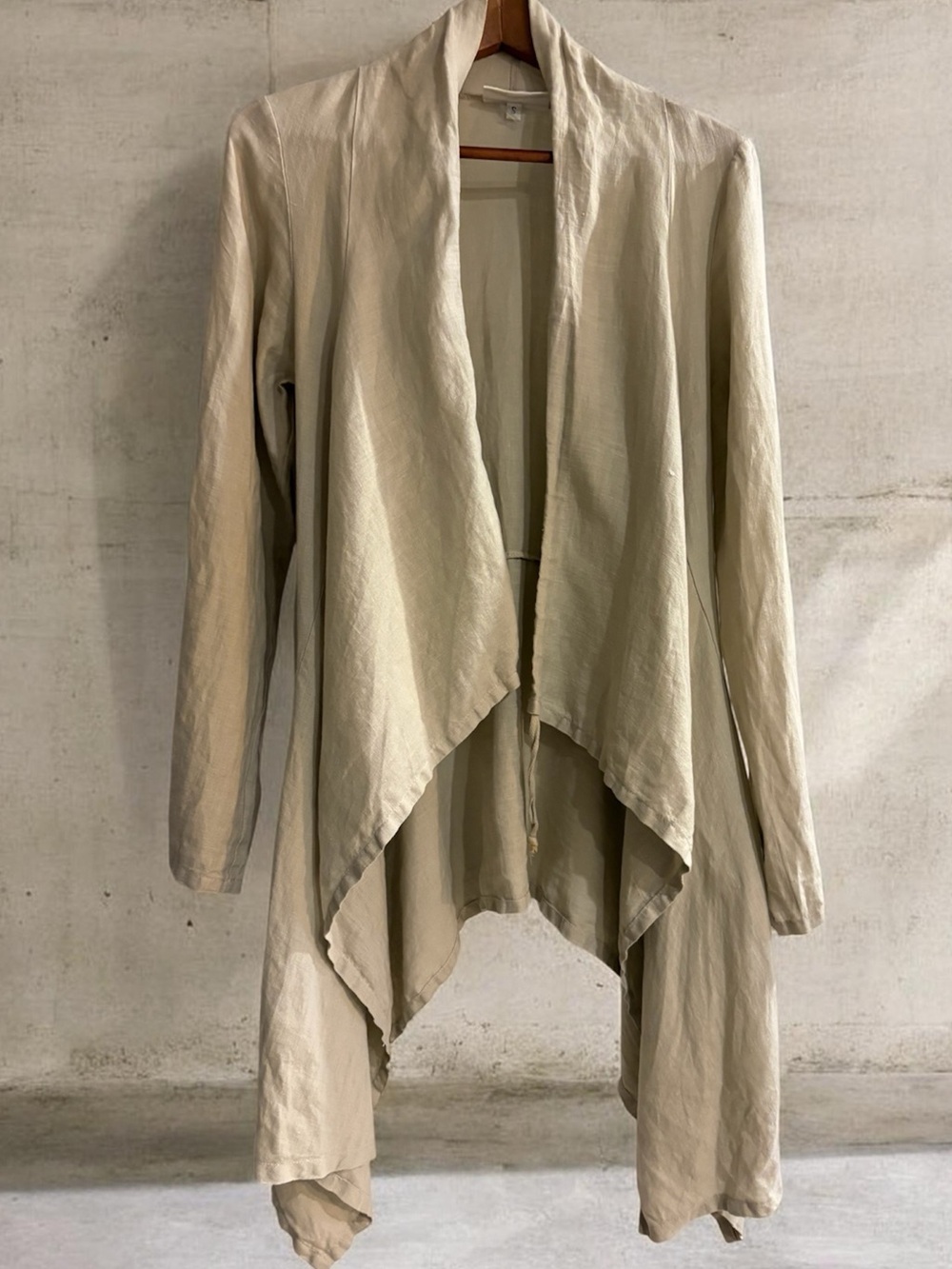 Bryn Walker Kai Linen Jacket, Drape Front, Natural Flax, Small